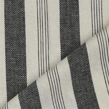 Linen viscose yarn dyed stripes, Black