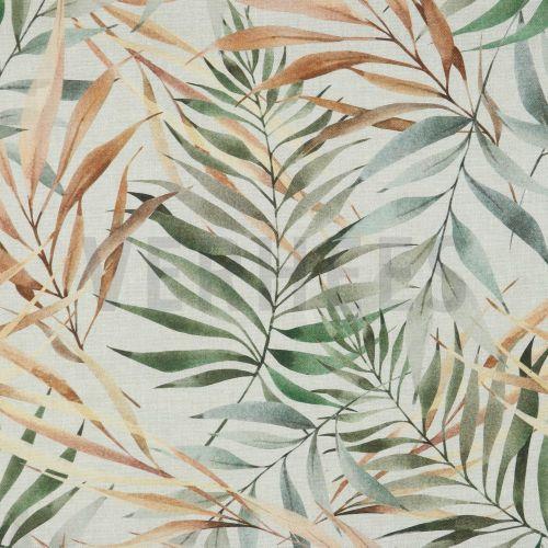 Canvas digital leaves, Linen/Mulitcolour