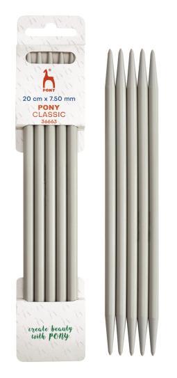 Pony strømpepinde,  7,50mm, 20 cm