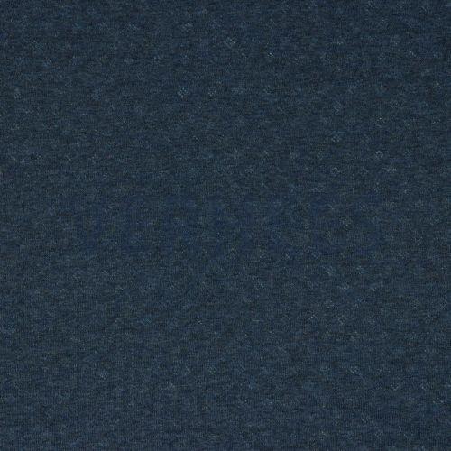 Ribstof m/ lille hulmønster Dark blue melange