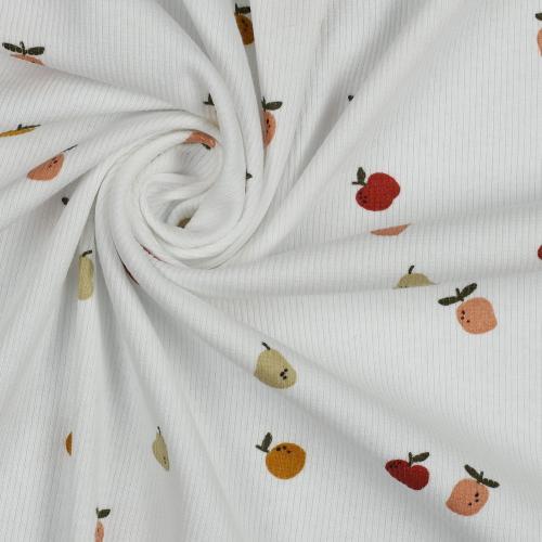 Rib jersey Fruit, White