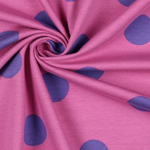 French terrry Big dots, Fuschia