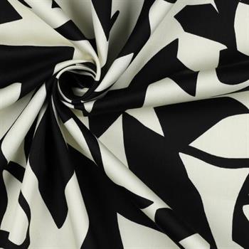 Cotton satin Abstract, Black