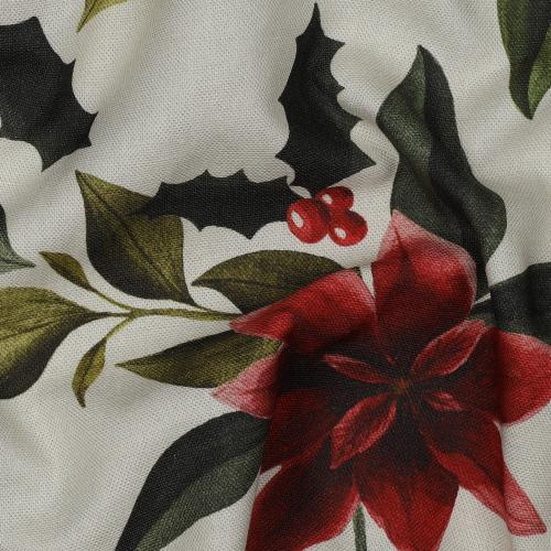 Canvas digital Chrismas Flowers, Linen look