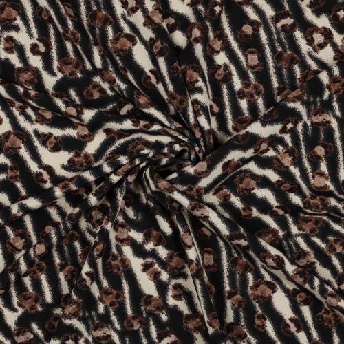 Magnolia stretch Stretch Animal skin, Black