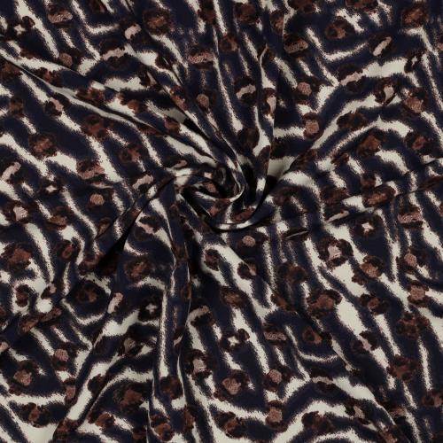 Magnolia stretch Animal skin, Navy