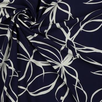 Radiance/viscose Abstract Flowers, Blue