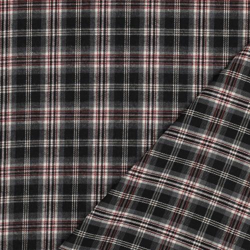 Brushed yarn dyed checks, Black