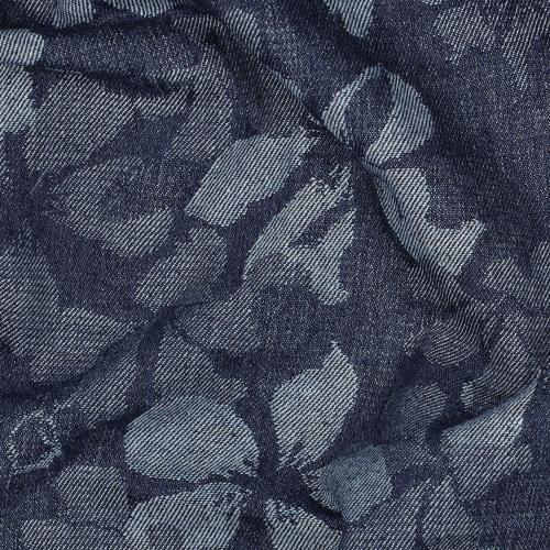 Denim Jacquard Flowers, Indigo