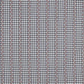 Cotton Jacquard Flowers, Navy