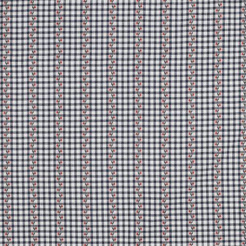 Cotton Jacquard Flowers, Navy