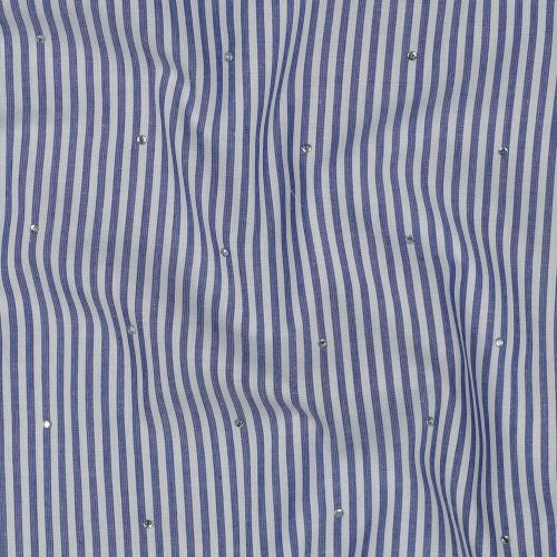 Cotton yarn dyed stripes with studs, Blue
