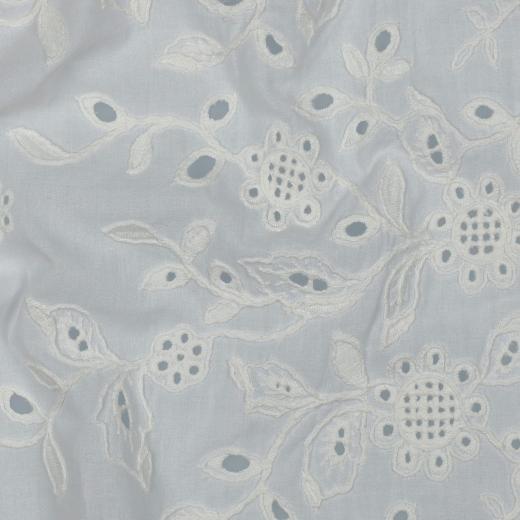 Cotton voile one-side, White