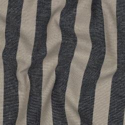 Linen viscose Yarn dyed Stripes, Navy