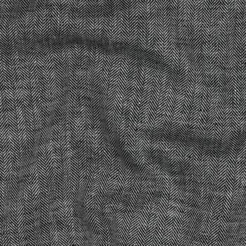 Linen cotton Herringbone, Black