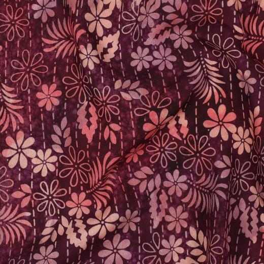 Handcrafted batik viscose, Cerise