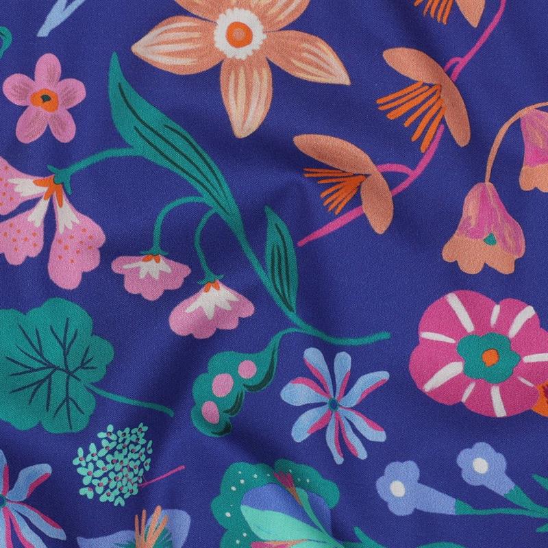 Fine poplin Digital Meadow Flower Nerida Hansen, Royal blue