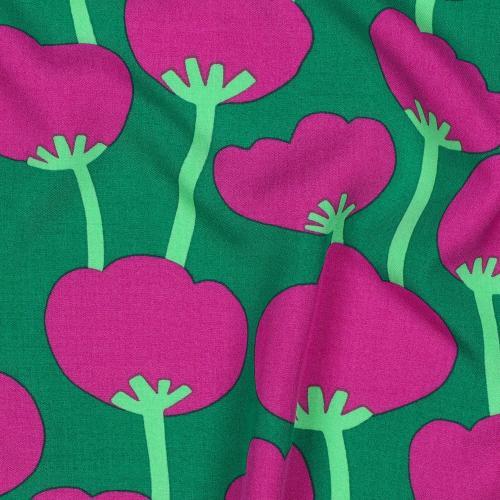 Økotex viscose Poppies Nerida Hansen, Dark green