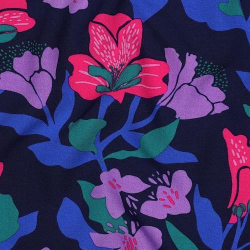 Økotex viscose Amira Floral Nerida Hansen, Navy