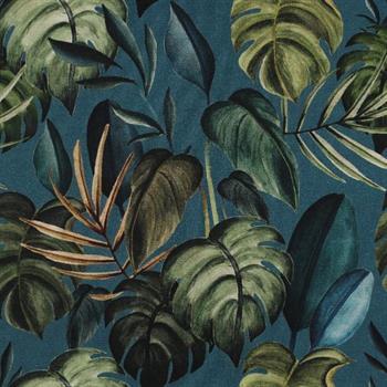 Canvas digital Tropical leaves, Blue