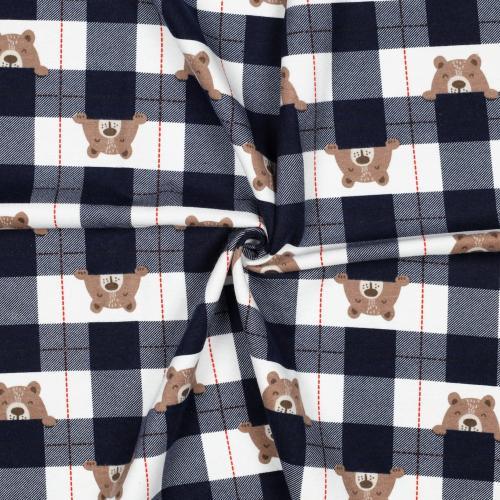 Flannel Bear check, Navy