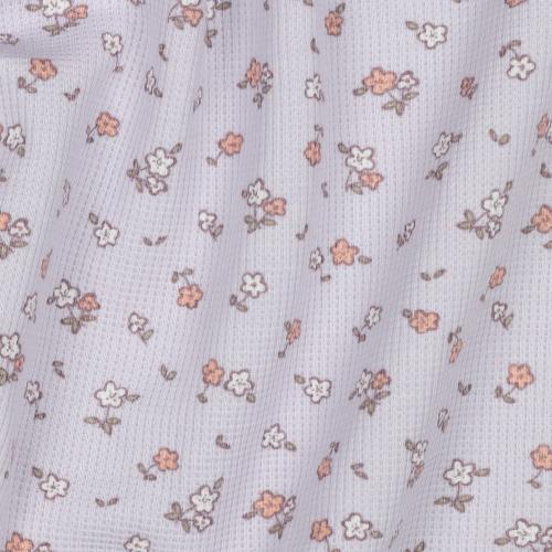 Waffel jersey Flowers, Lavender