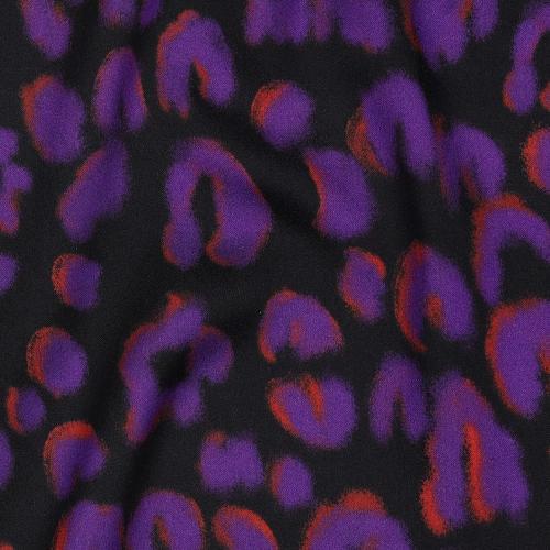 Viscose satin digital Animal skin, Black