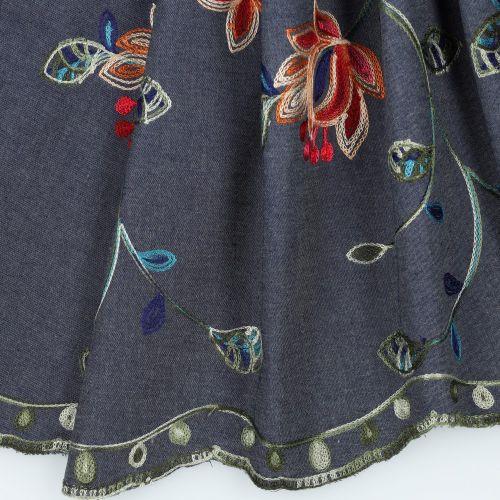 Jeans Flower Embroidery, Indigo