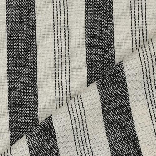 Linen viscose yarn dyed stripes, Black
