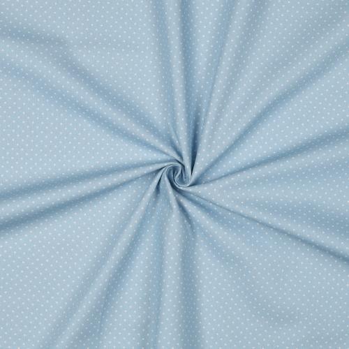 Poplin Petit små prikker, Light blue