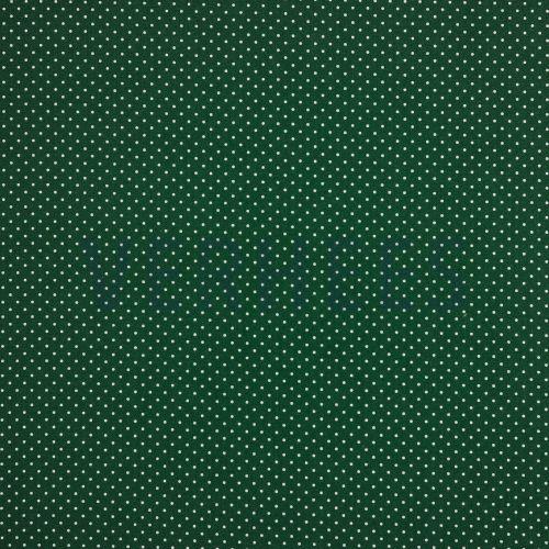 Poplin Petit små prikker, Dark green