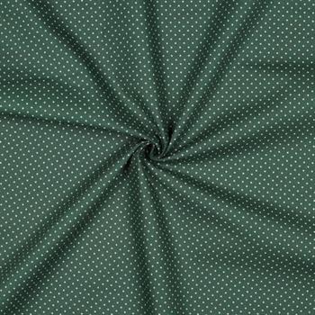 Poplin Petit små prikker, Dark green