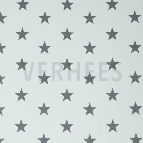 Poplin Stars, white/grey