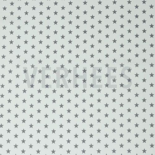 Poplin Petit stars, white/grey