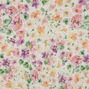 Linen viscose Crepe digital Flowers, Multicolour