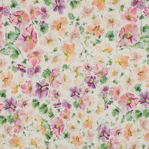 Linen viscose Crepe digital Flowers, Multicolour