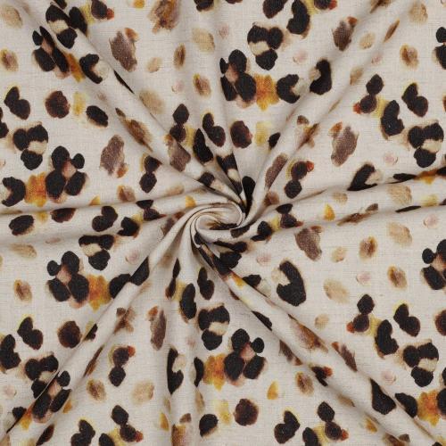 Linen viscose crepe digital Animal skin, Sand