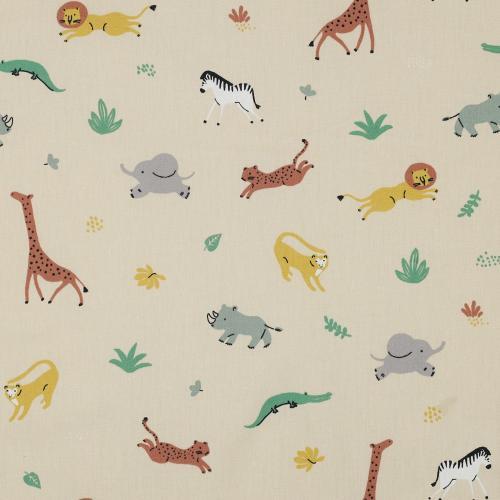 Poplin Gots Animals, Beige