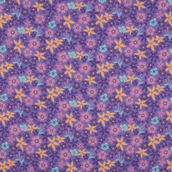 Fine poplin Flowers and Unicorns, Lavender