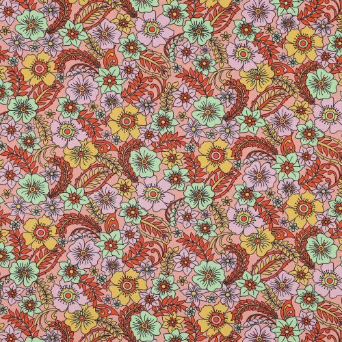 Fine poplin flowers, Peach