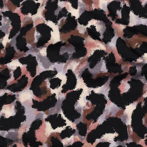 Økotex bomulds jersey Animal skin, Lavender