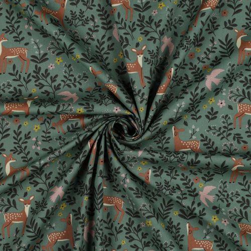 Fine poplin Forest Animals, Jade