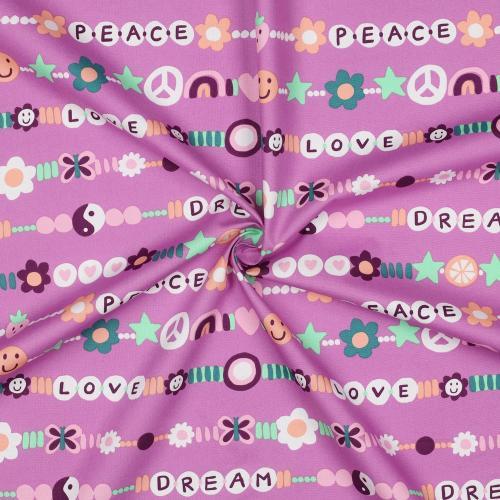 Fine poplin Love, Mauve