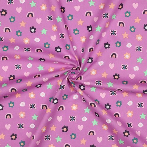 Fine poplin Love, Mauve