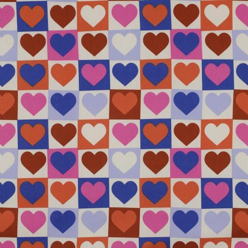 Fine poplin Hearts, Off-White