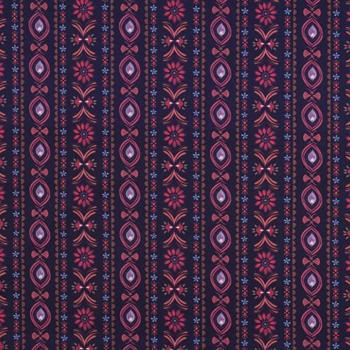 Fine poplin digital Flowers, Navy