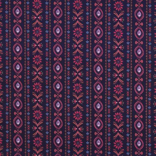 Fine poplin digital Flowers, Navy