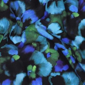 Lenzing Ecovero digital Flowers, Blue