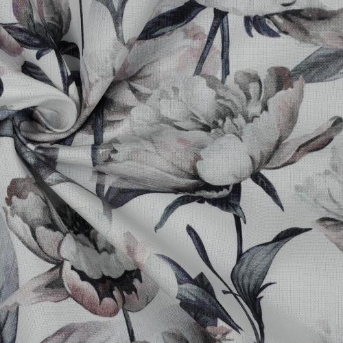 Canvas digital Flowers, White