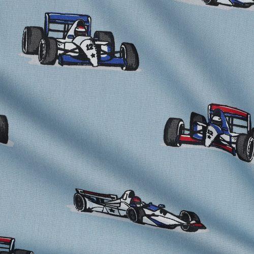Poplin racing cars, Light blue